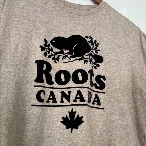 Men’s Large Tan  Roots T-Shirt - Picture 2 of 5